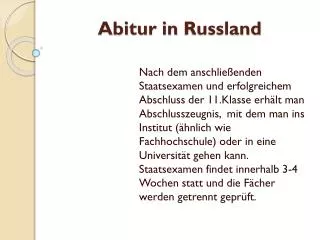 abitur in russland