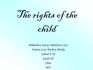 The rights of the child