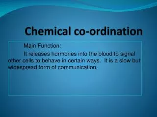 chemical co ordination