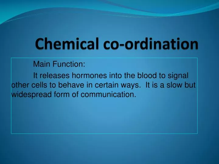 chemical co ordination