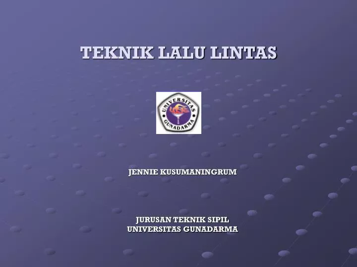 teknik lalu lintas