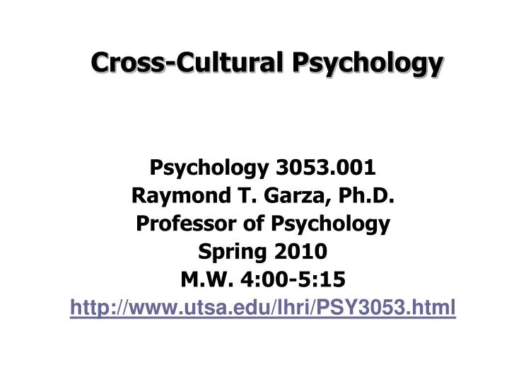 cross cultural psychology