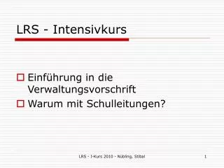 lrs intensivkurs