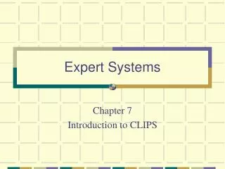 Expert Systems