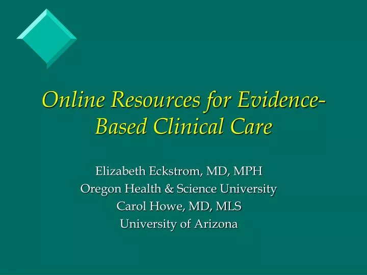 online resources for evidence based clinical care