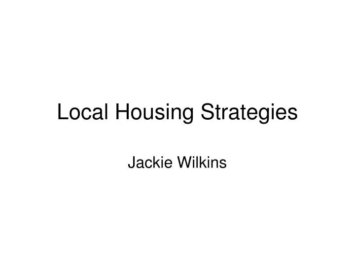 local housing strategies
