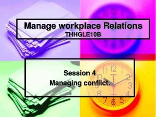 Manage workplace Relations THHGLE10B