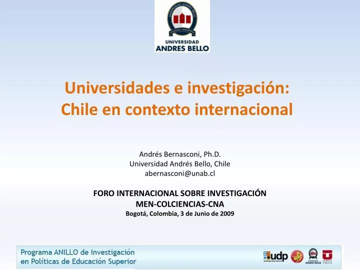 universidades e investigaci n chile en contexto internacional