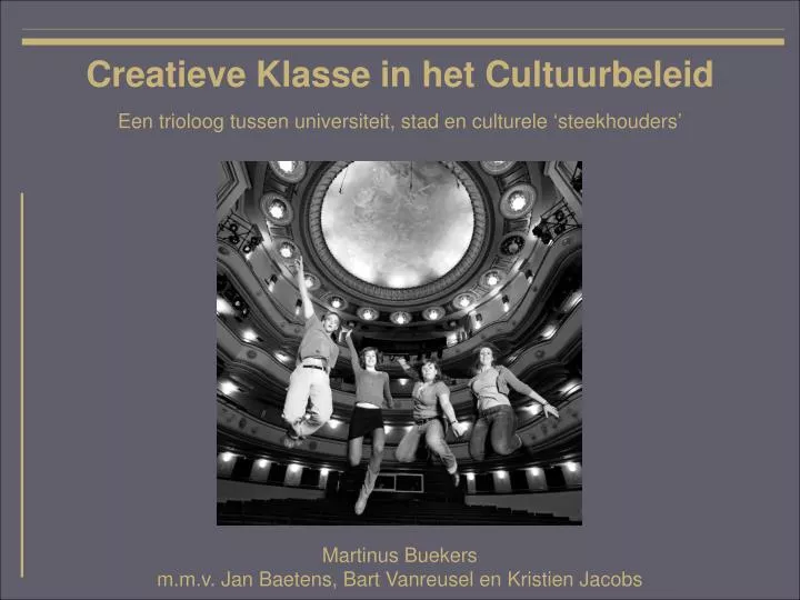 creatieve klasse in het cultuurbeleid