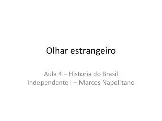 olhar estrangeiro