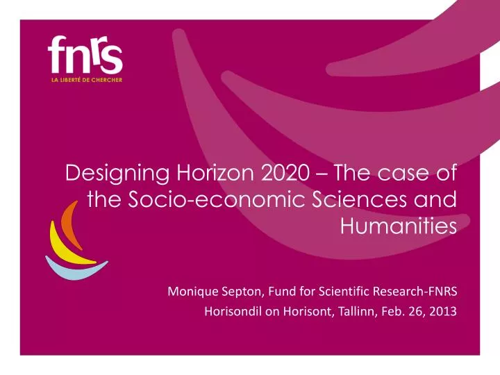 designing horizon 2020 the case of the socio economic sciences and humanities