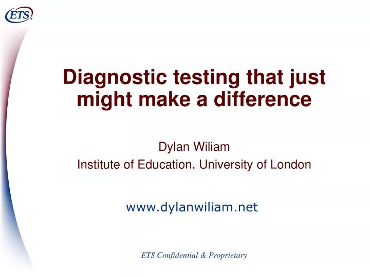 diagnostic testing that just might make a difference