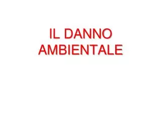 il danno ambientale