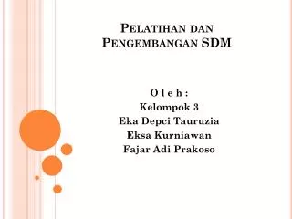 pelatihan dan pengembangan sdm