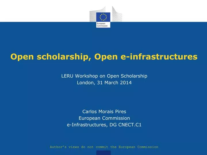 open scholarship open e infrastructures