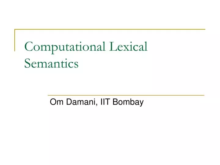 computational lexical semantics