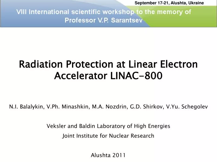 radiation protection at linear electron accelerator linac 800
