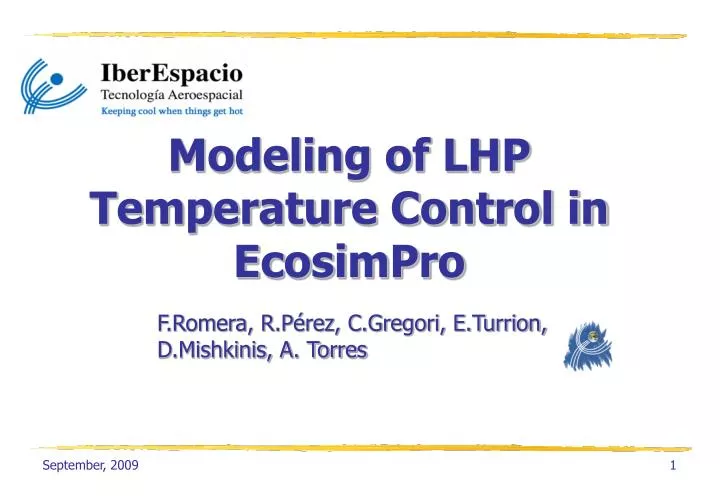 modeling of lhp temperature control in ecosimpro