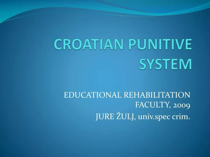 croatian punitive system