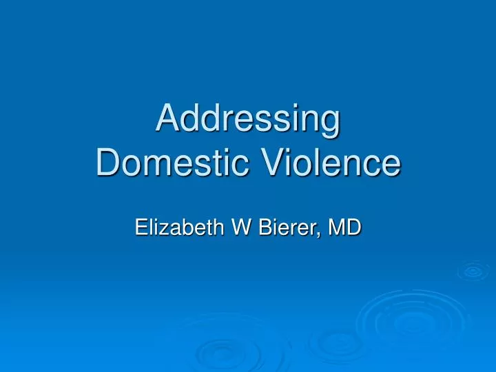 addressing domestic violence