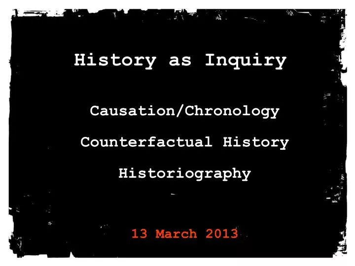 history as inquiry