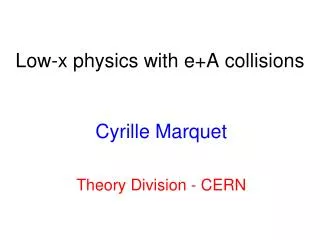 Low-x physics with e+A collisions