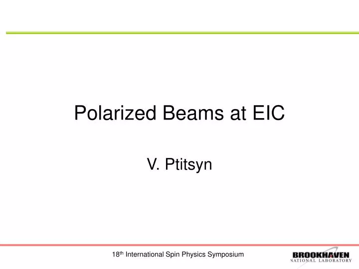 polarized beams at eic