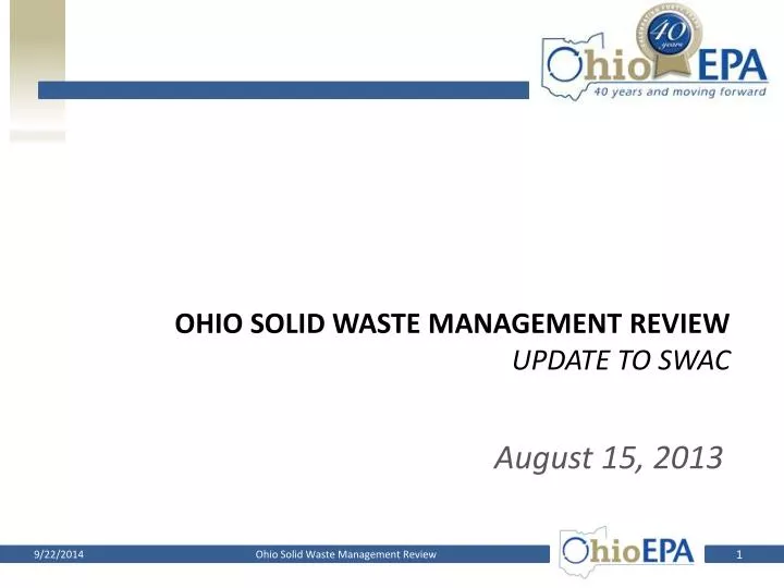 ohio solid waste management review update to swac