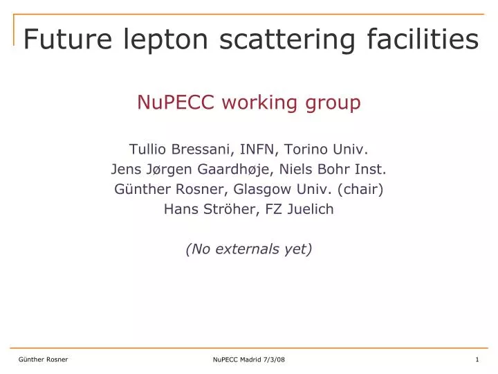 future lepton scattering facilities