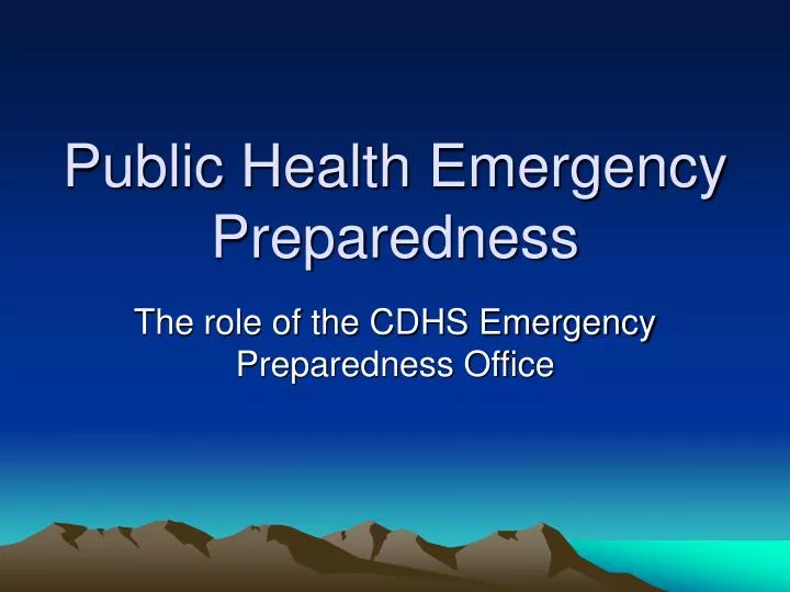 public health emergency preparedness