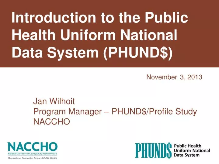 introduction to the public health uniform national data system phund