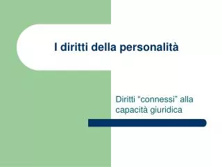 i diritti della personalit