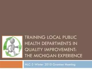 Training Local Public Health Departments in Quality Improvement: The Michigan Experience