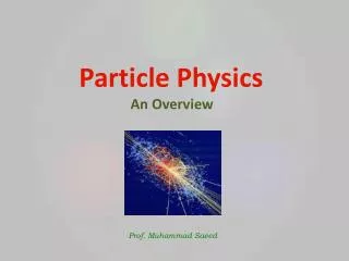 Particle Physics An Overview