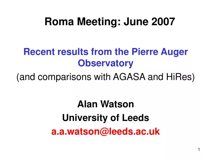 roma meeting june 2007