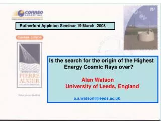 Rutherford Appleton Seminar 19 March 2008
