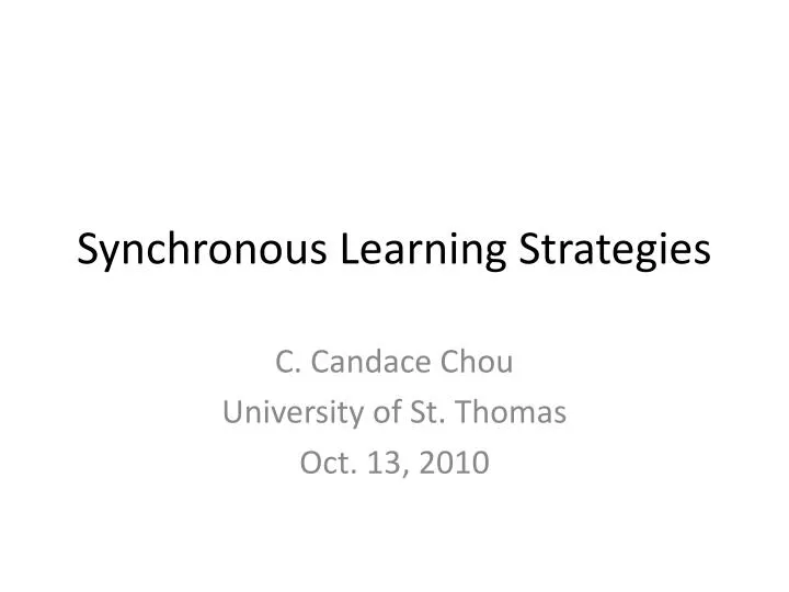 synchronous learning strategies