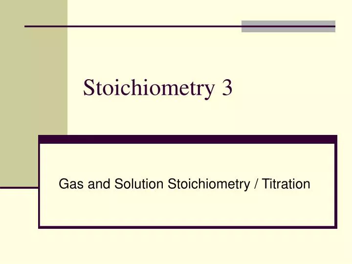 stoichiometry 3