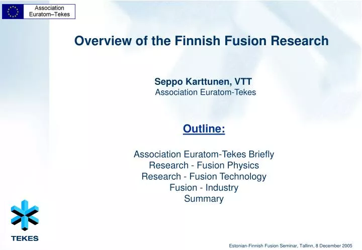 overview of the finnish fusion research