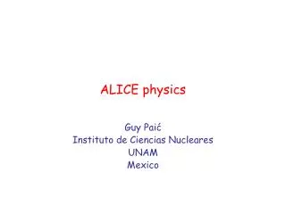 ALICE physics