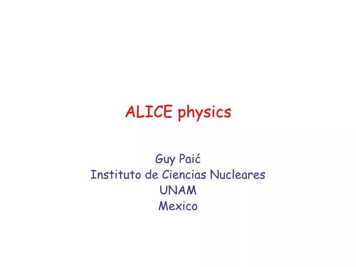 alice physics