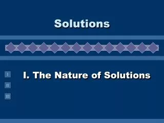I. The Nature of Solutions
