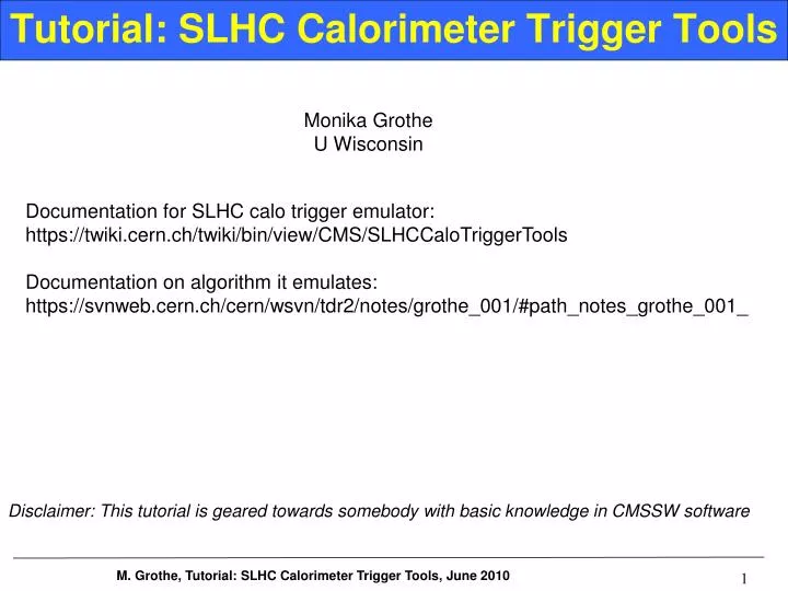 tutorial slhc calorimeter trigger tools