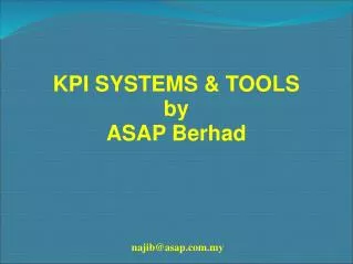 KPI SYSTEMS &amp; TOOLS by ASAP Berhad
