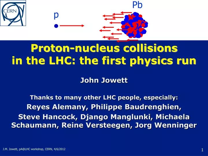 proton nucleus collisions in the lhc the first physics run