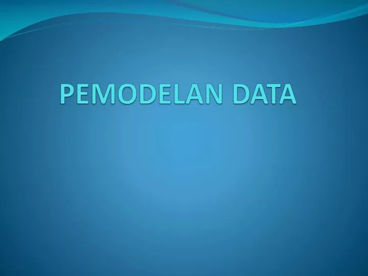 pemodelan data