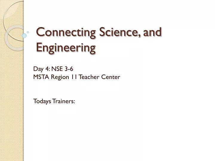 connecting science and engineering