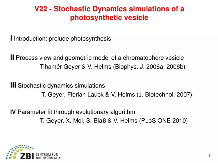 v22 stochastic dynamics simulations of a photosynthetic vesicle