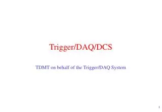 Trigger/DAQ/DCS