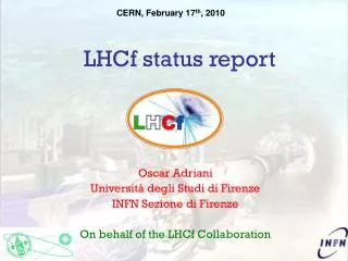 LHCf status report